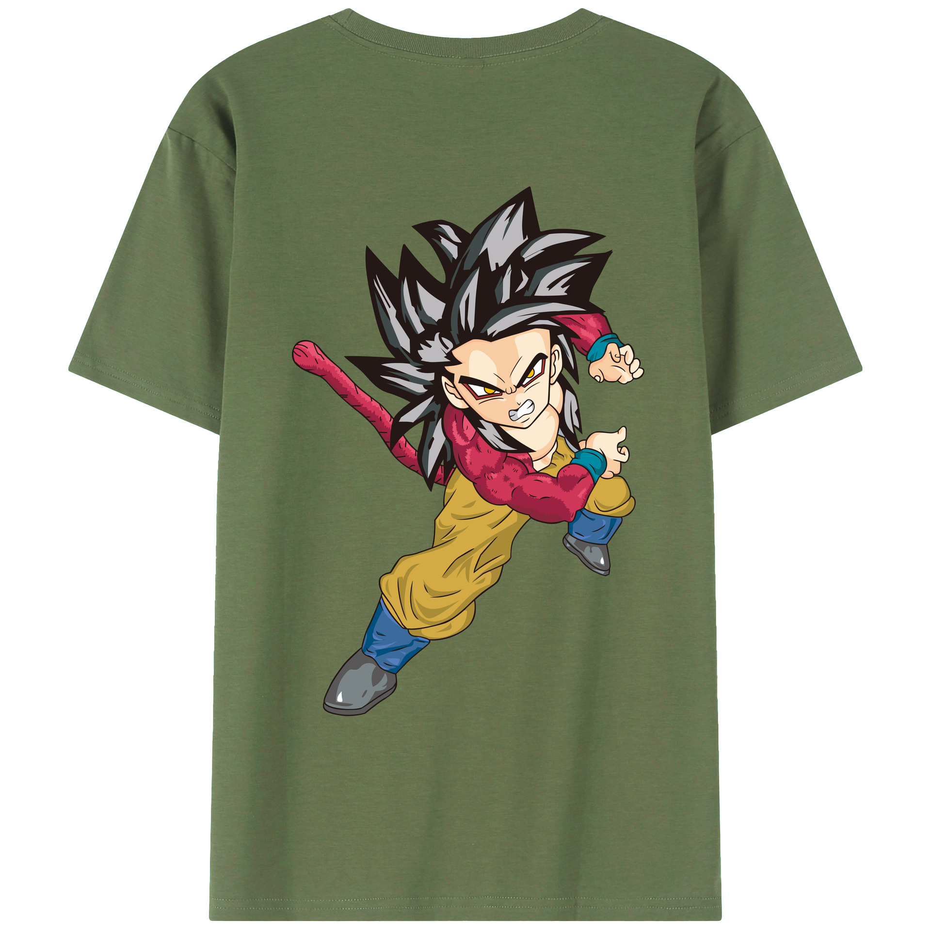 （画像用） ドラゴンボール 孫悟空（そん ごくう）Son Goku カカロット DRAGON BALL Kakarotto 綿100％ メンズ半袖Tシャツ（バックプリント） 通気性